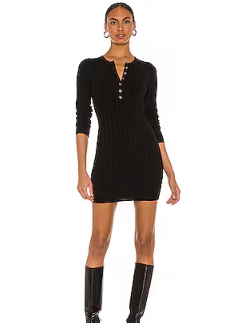 Marissa Webb Long Sleeve Henley Dress